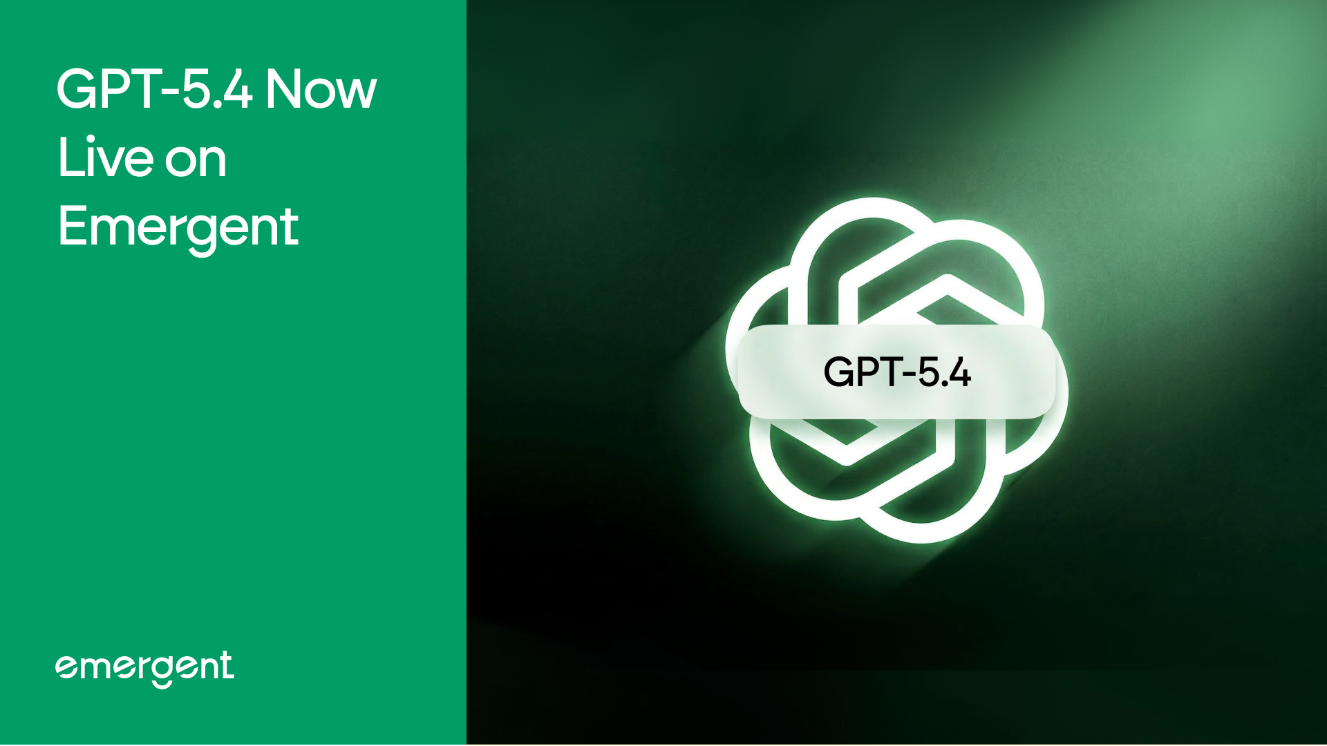 gpt 5.4 now live on emergent