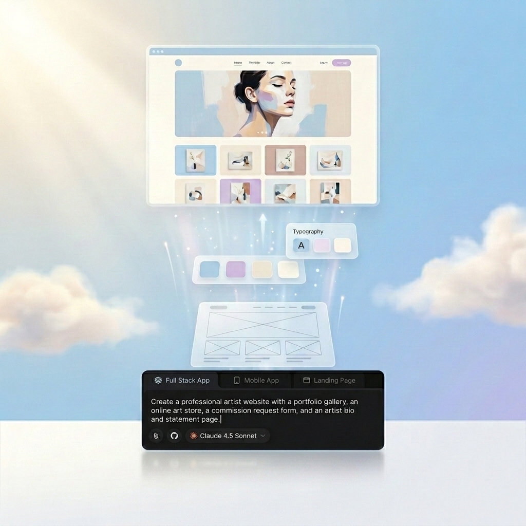 Create your artist website with a simple description