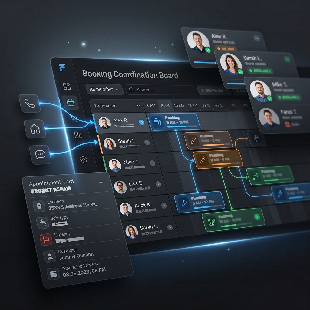 Booking coordination and technician scheduling