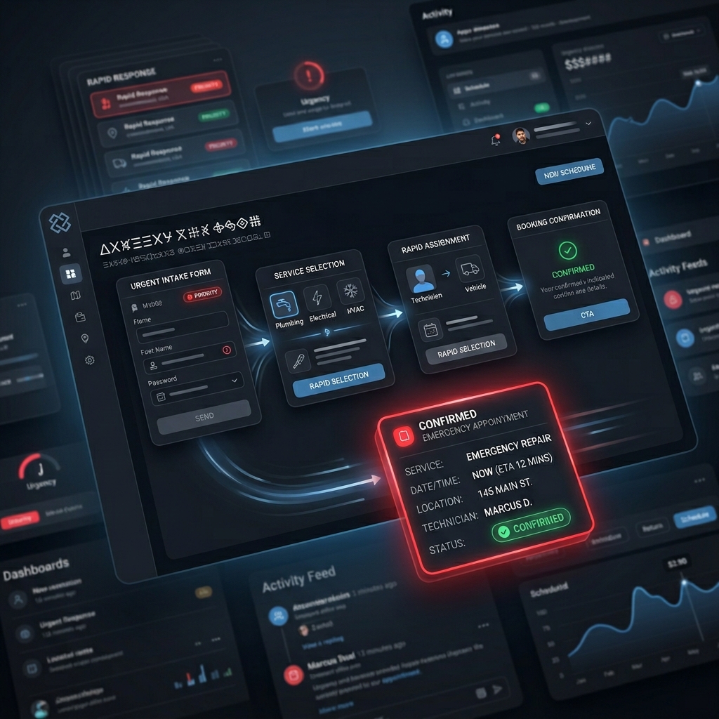 Convert emergency inquiries into booked appointments