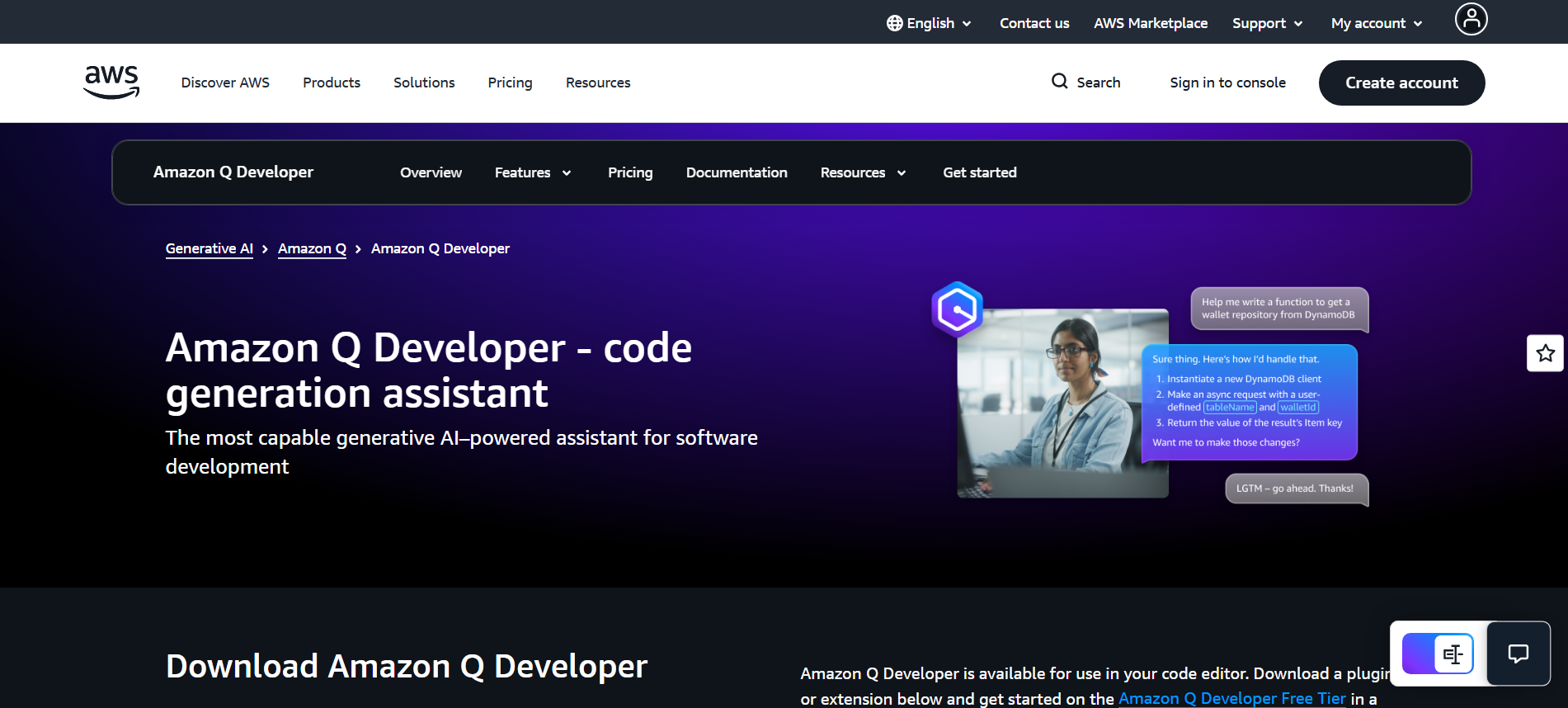 Github Copilot Alternative - Amazon Q Developer