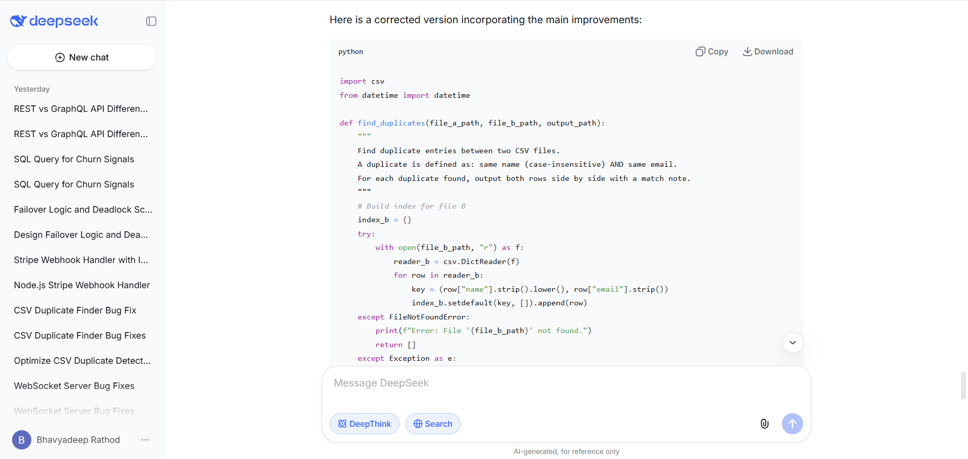 Tested DeepSeek R1 for Code refactoring and optimization