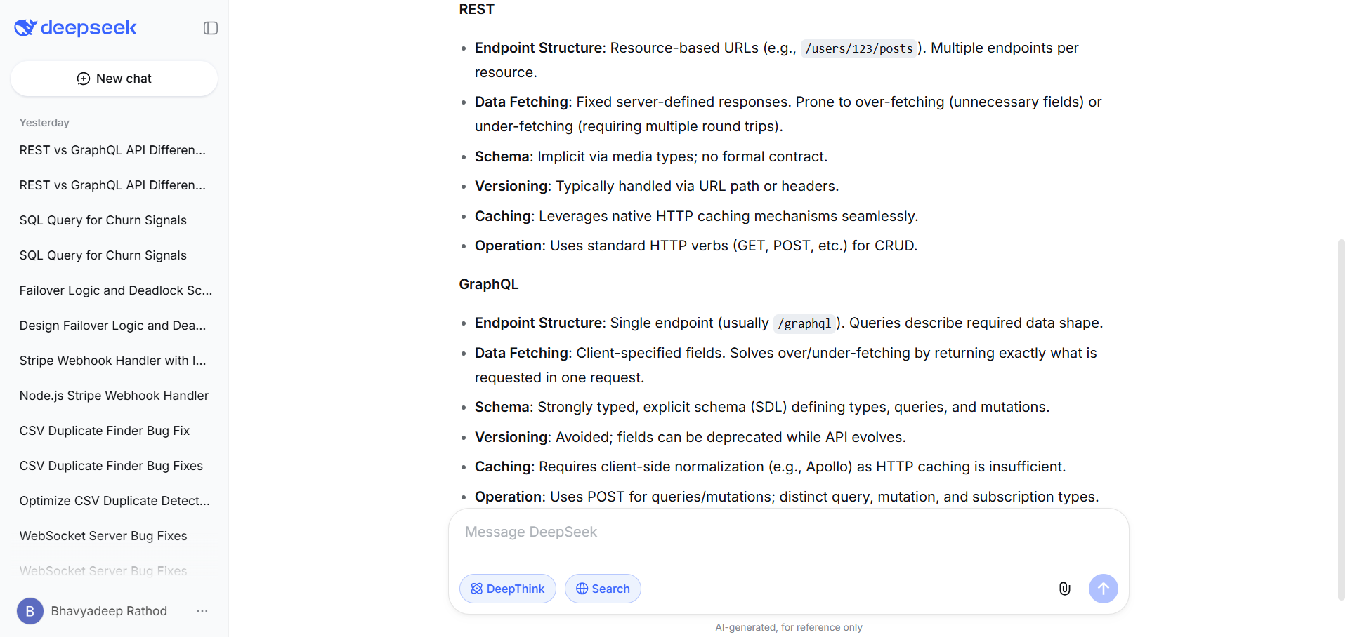 Tested DeepSeek R1 for General task