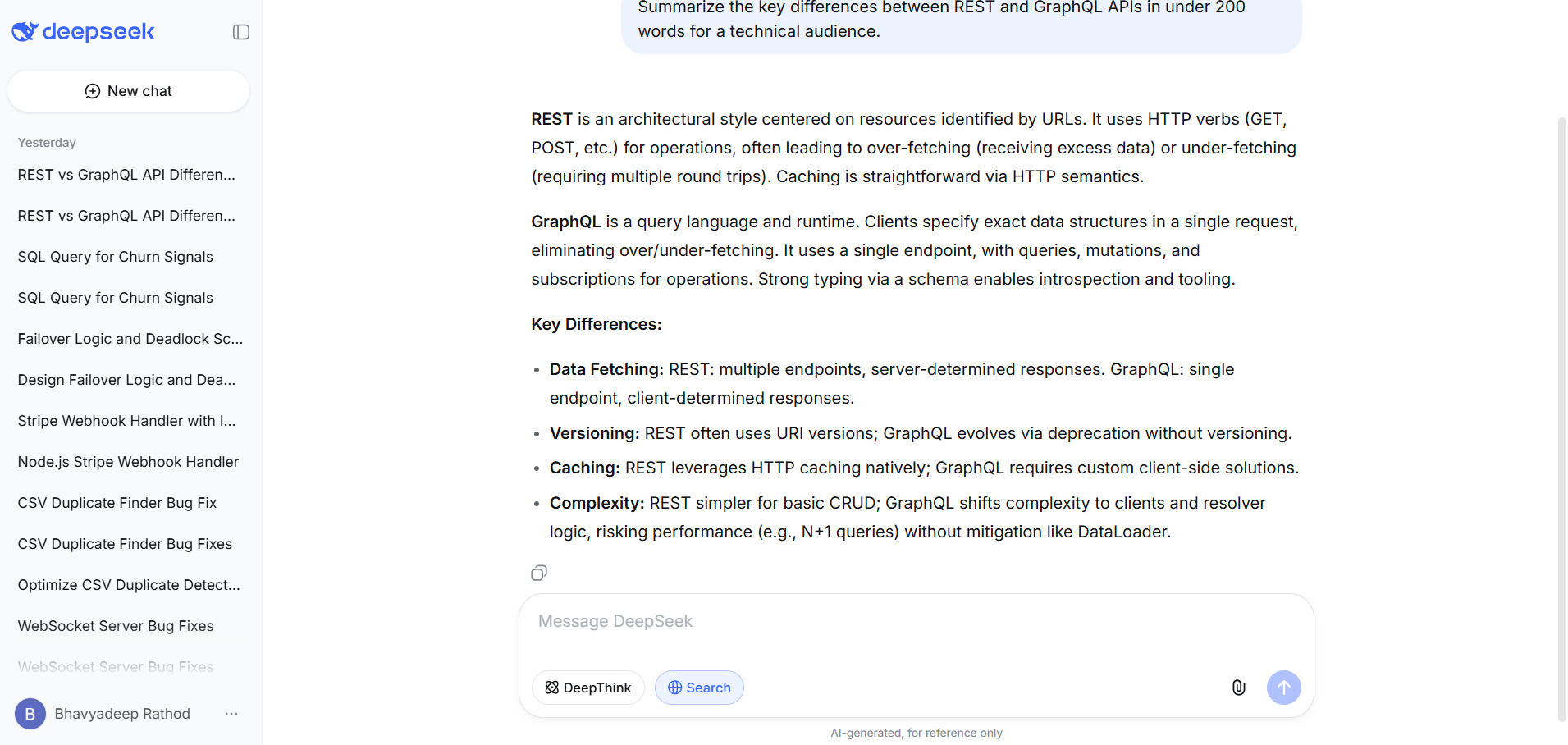 Tested DeepSeek V3 for General task