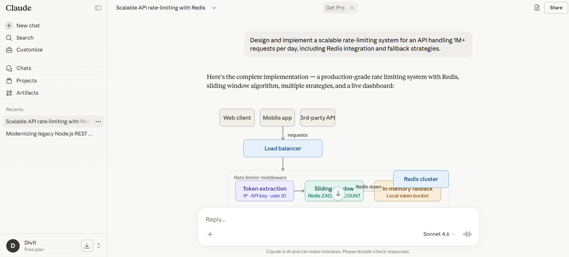 claude output for scalable rate limiting system design