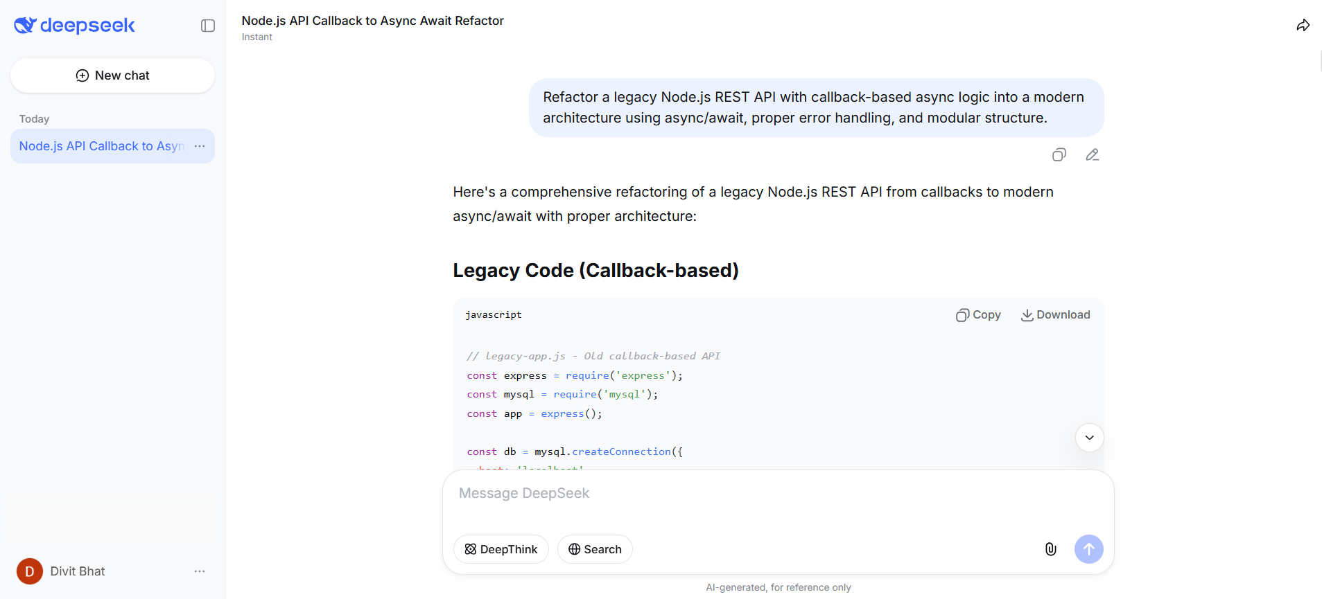 tested deepseek for coding and development