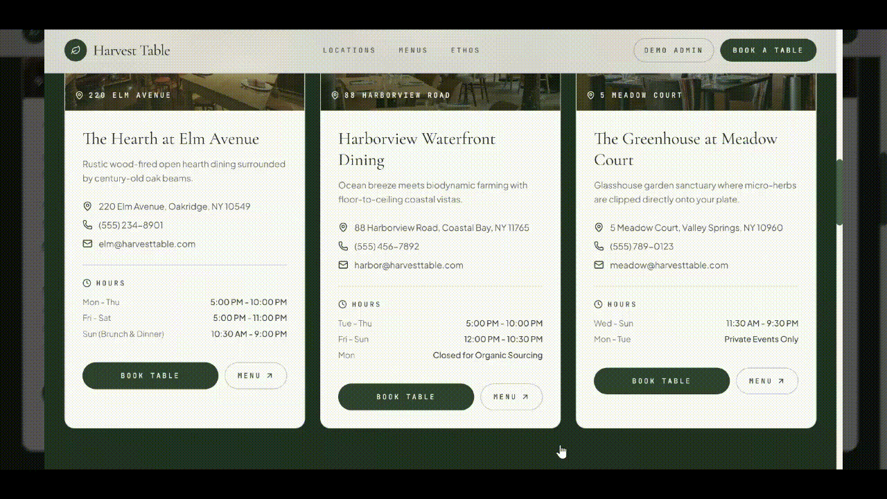 Emergent homepage scroll animation