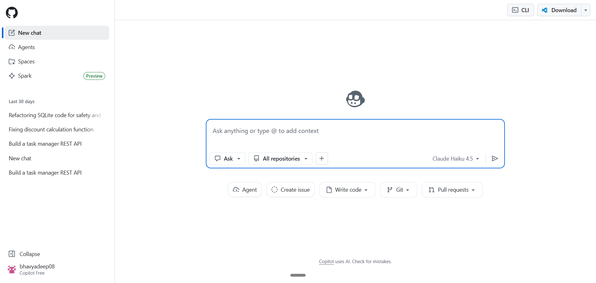 Github Copilot Homepage